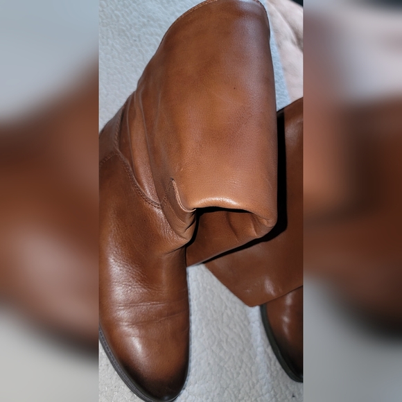 Sam Edelman Tall Riding Boots Brown Leather Low Block Heel Womens 8 - Picture 5 of 7